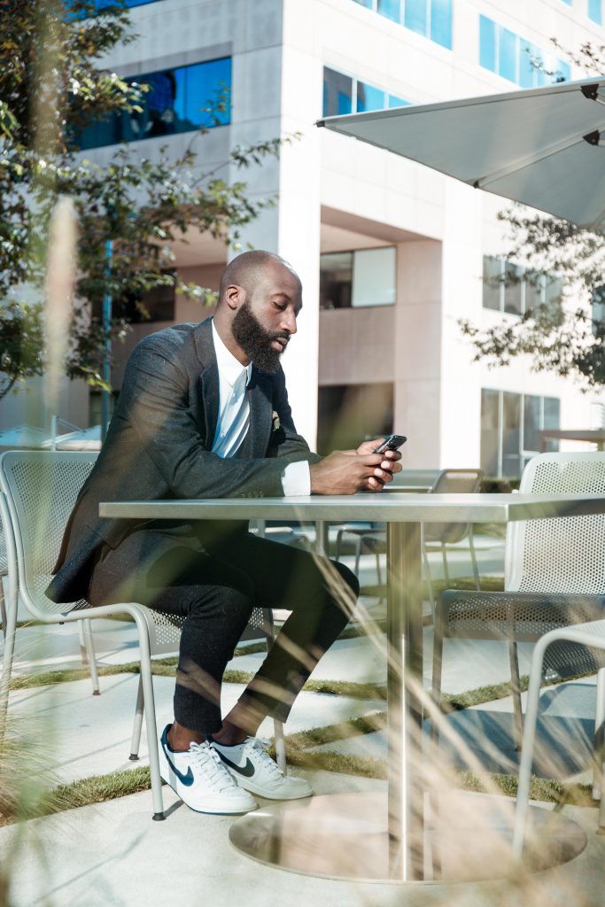 Man holding a smartphone